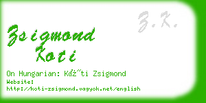 zsigmond koti business card